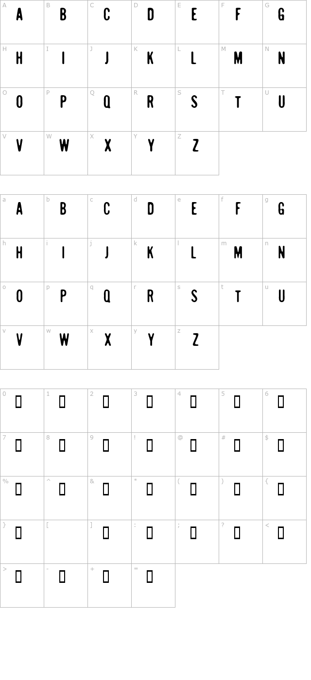 sugarcube character map