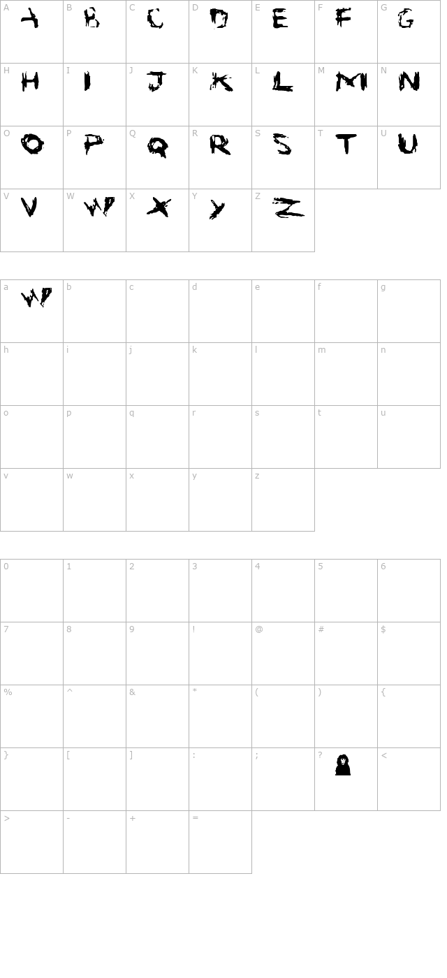 Suicide character map