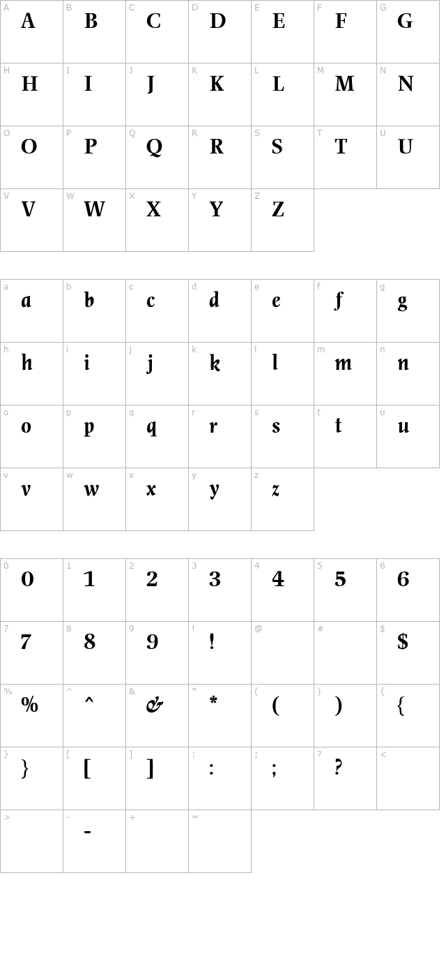 SullyJonquieresMN-Bold character map