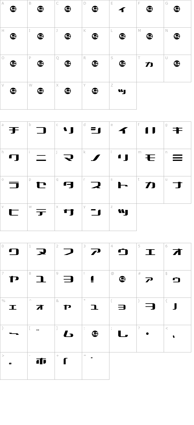 SUMMERCAMPKa character map