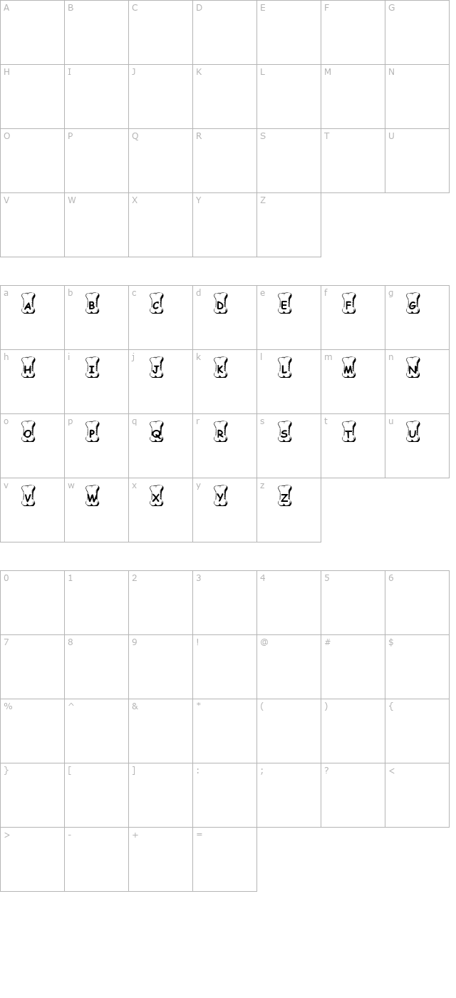 summers-doggie-bones character map