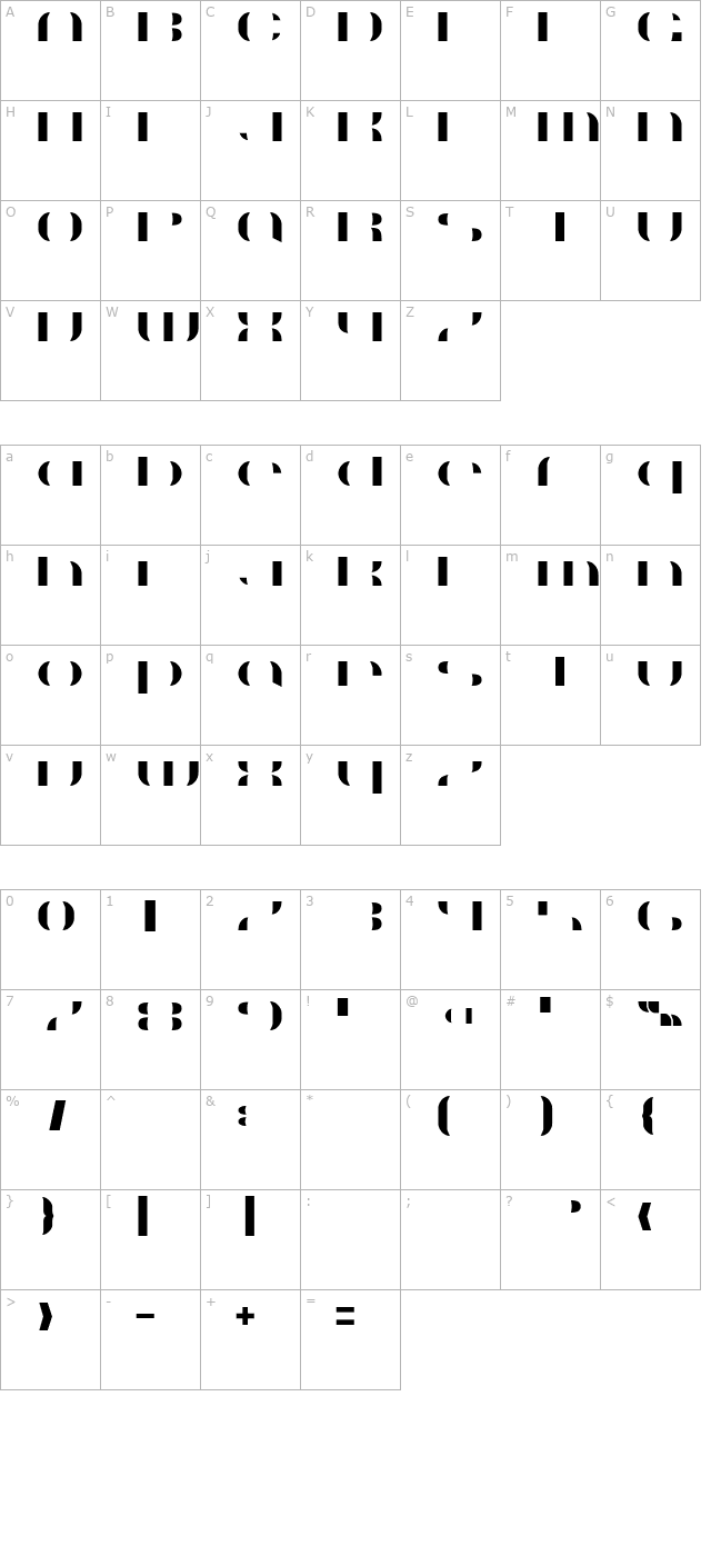 Suncatcher Fill character map