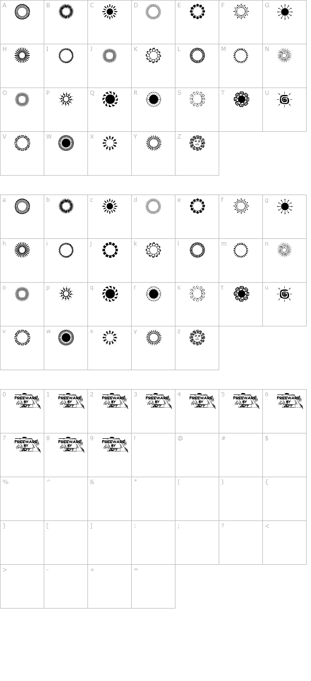 Sundings JL character map