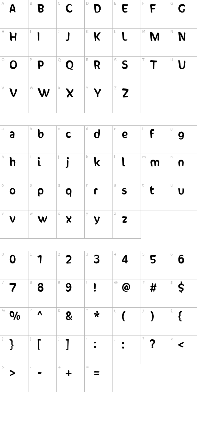 SunnySide character map