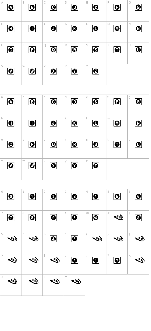 Sunrise character map