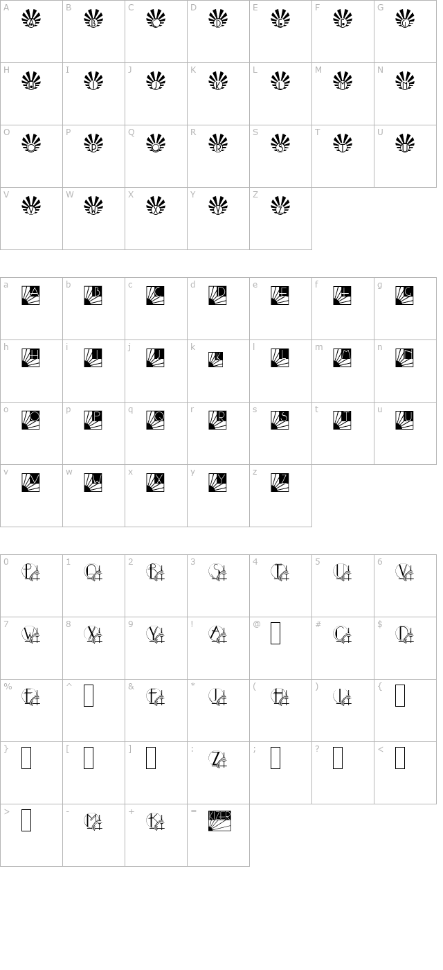 SunriseSunset character map