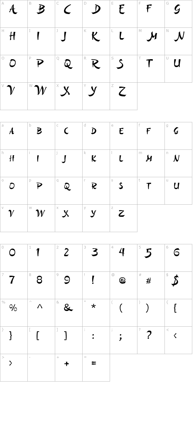 sunwind-smallcaps-pdf character map