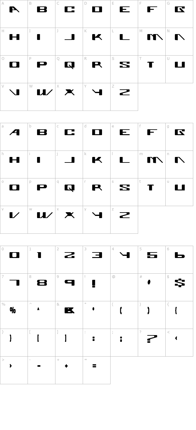 superglue character map