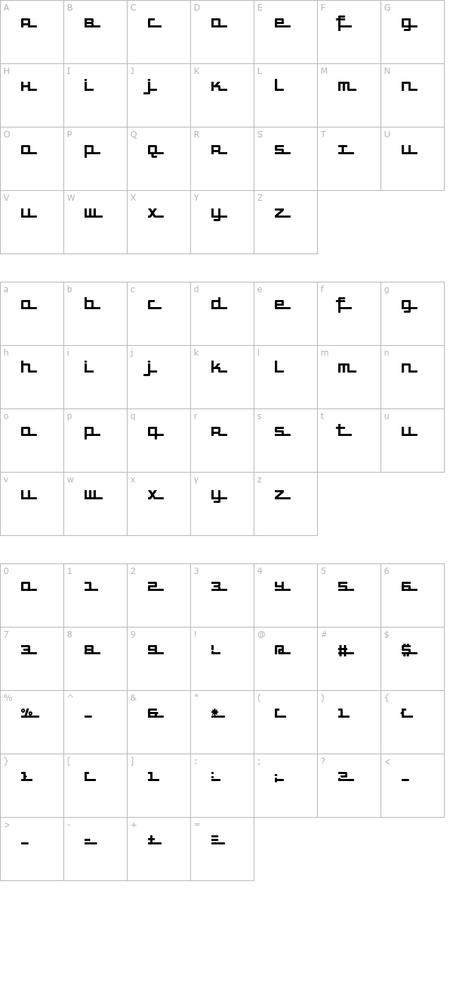 SuperHighway character map