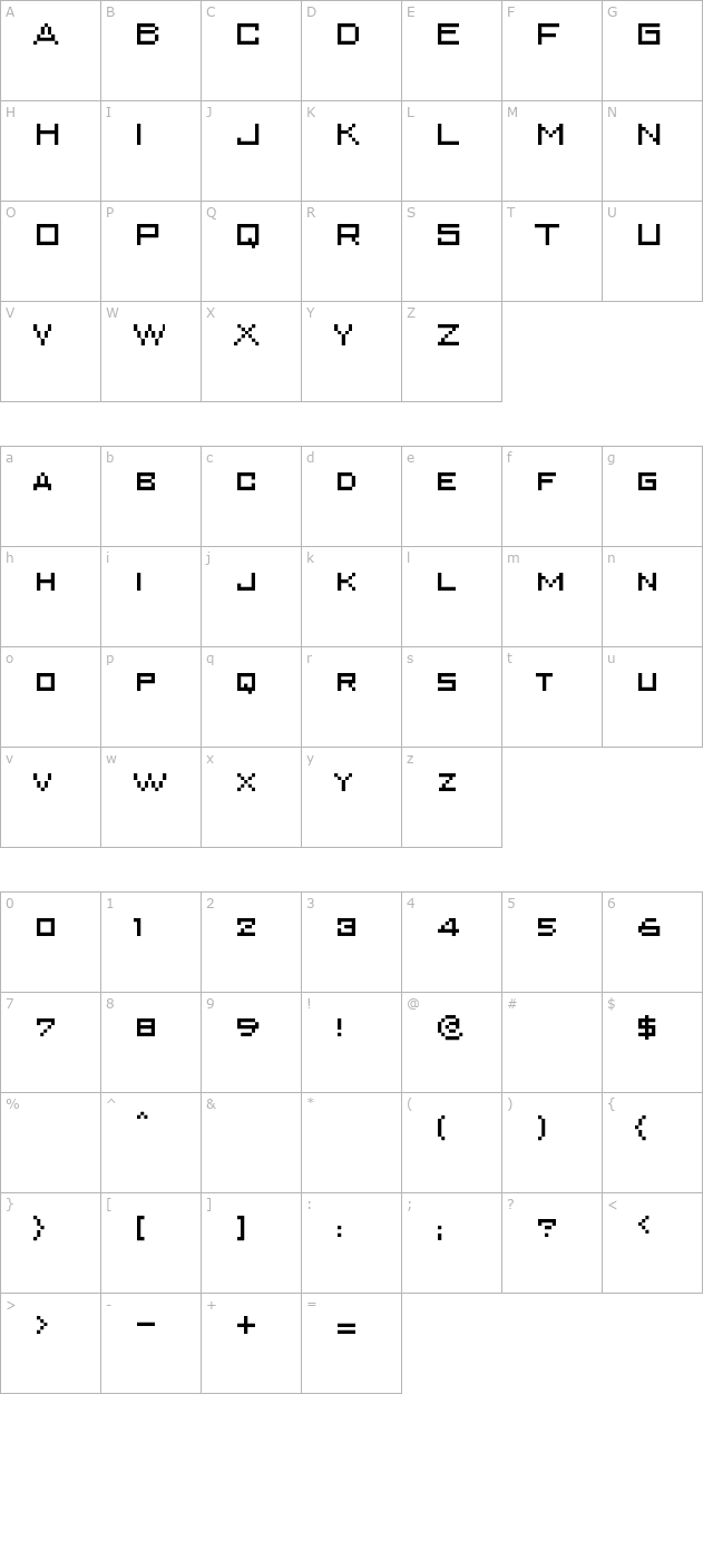 superkarcher character map