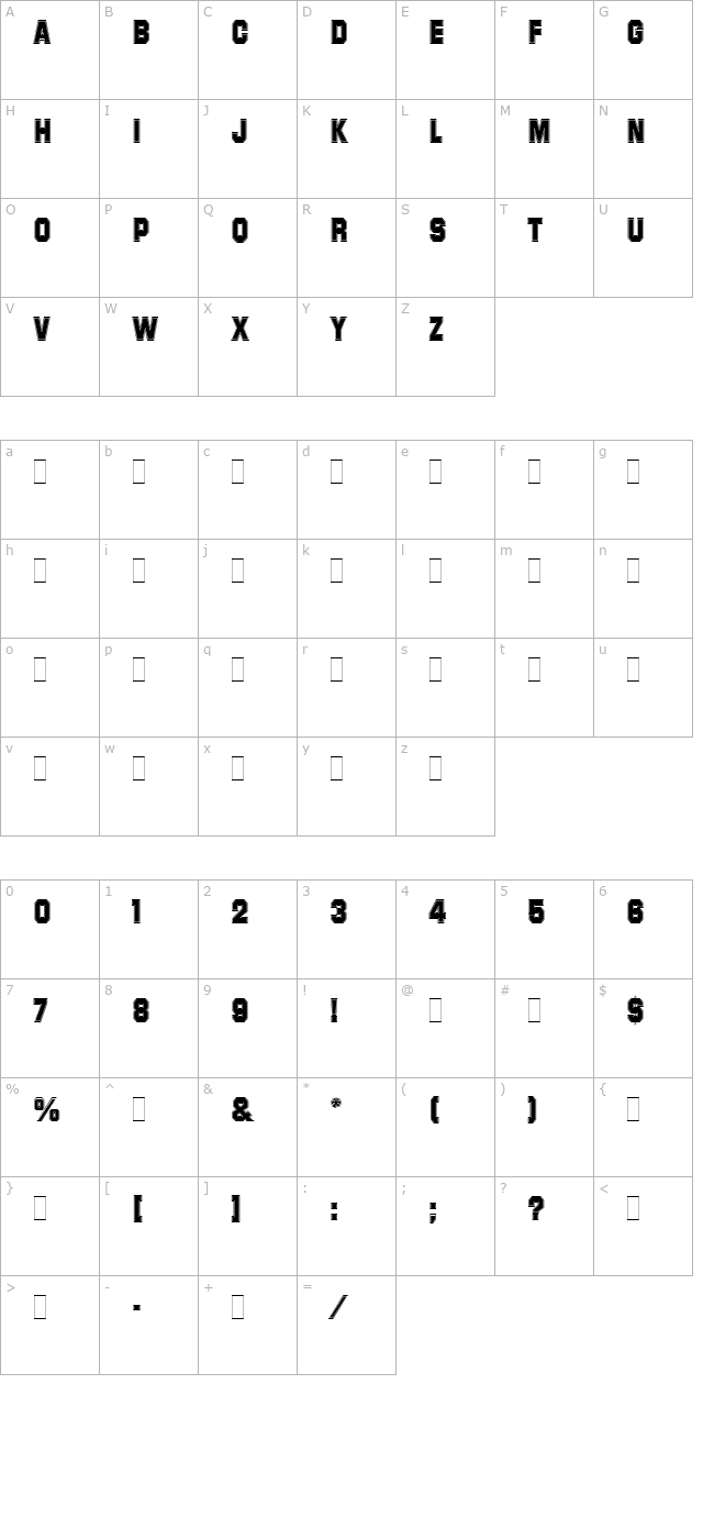 superstar-let-plain10 character map