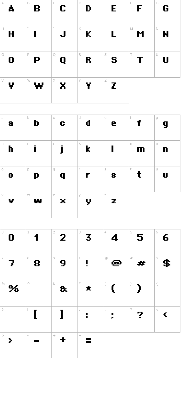 supertext-01-bold character map