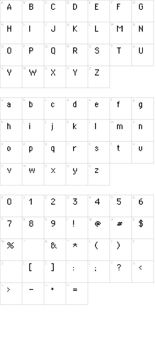 supertext-02 character map