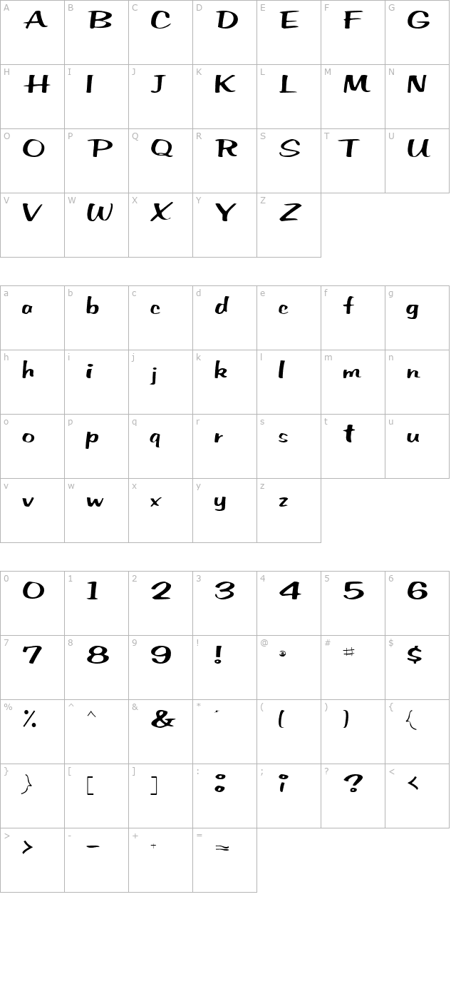 SurenoScriptSSK character map