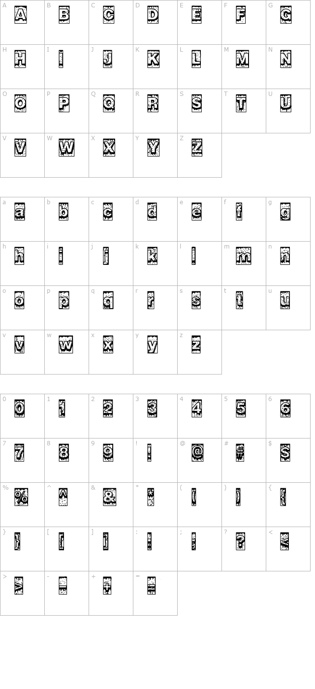 Swamp Type character map