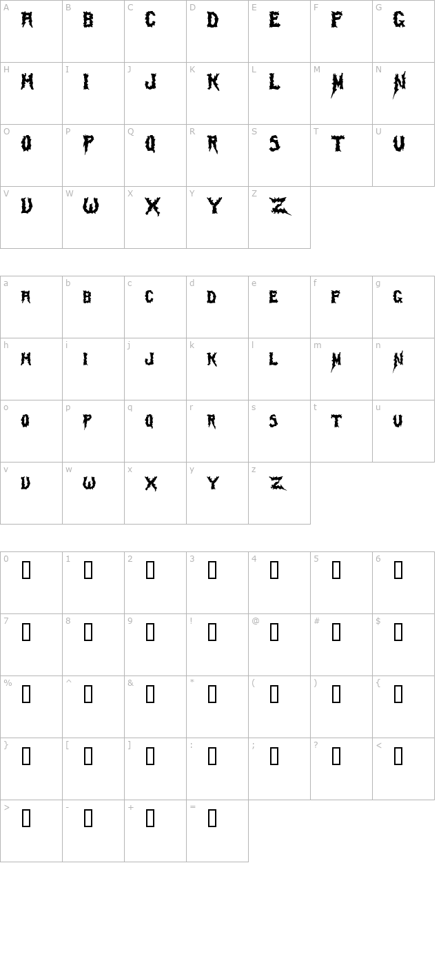 SwampTerror character map