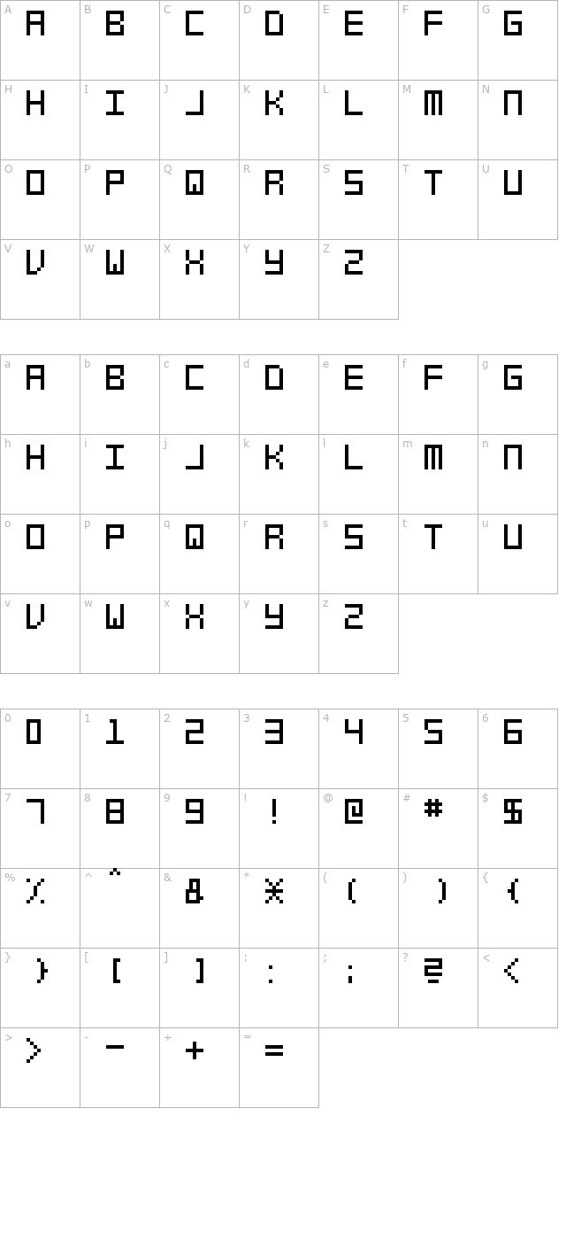 swfit-slm-fw character map