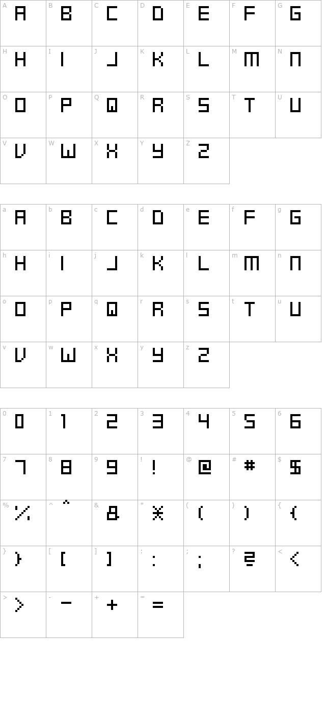 SWF!T_v01 character map