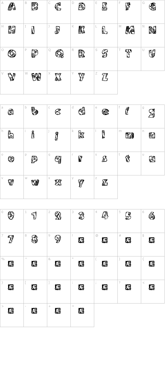 Swirled (BRK) character map