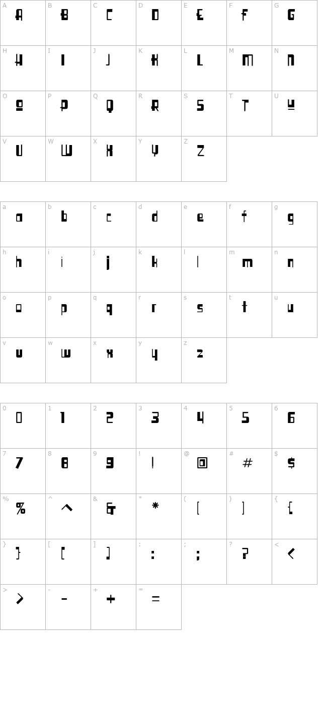 Syllogon ICG Hard character map