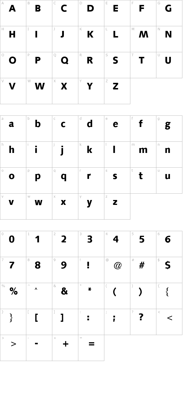 symphony-black character map