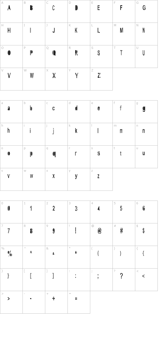 system character map