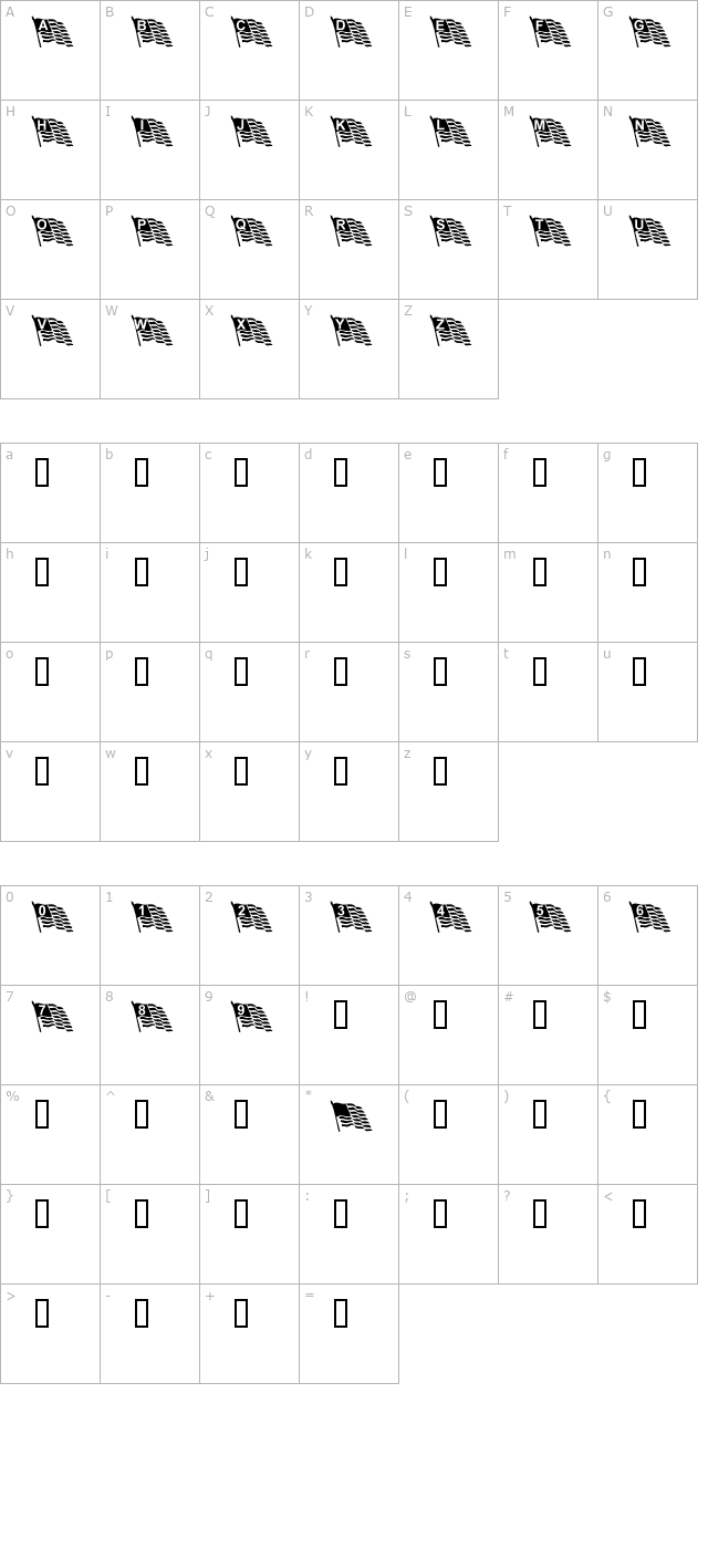 t-flyingproud character map