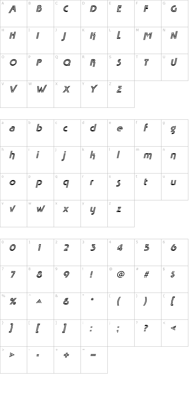 tabathafresco-italic character map