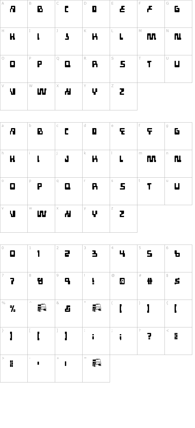 tabletron character map