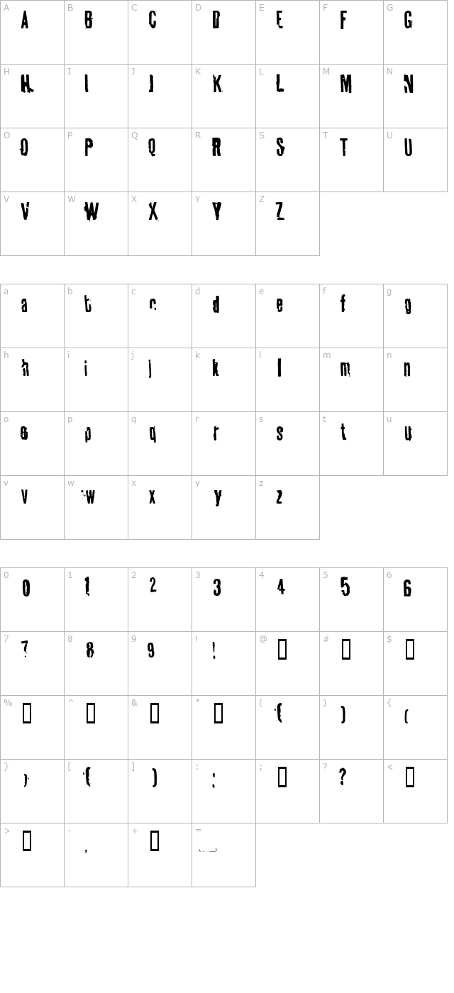 Tablhoide character map