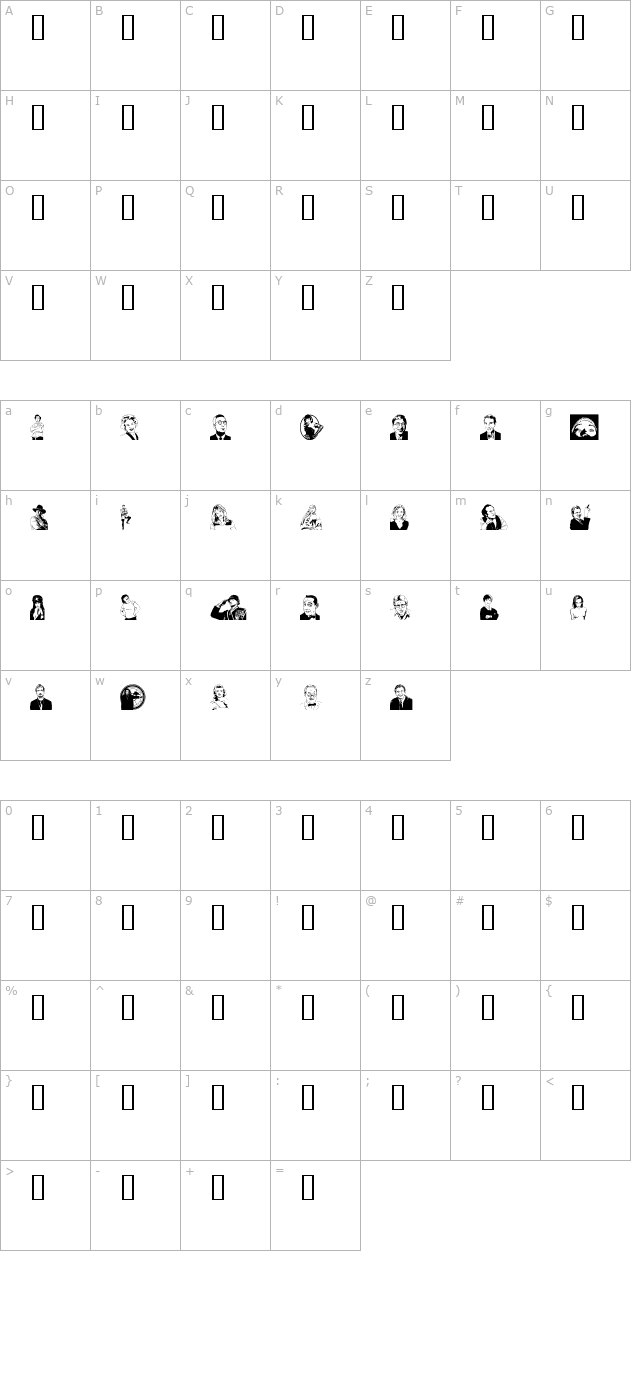 Tabloid One character map