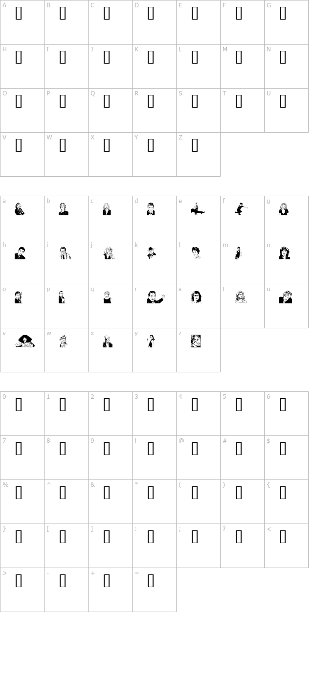 tabloid-two character map