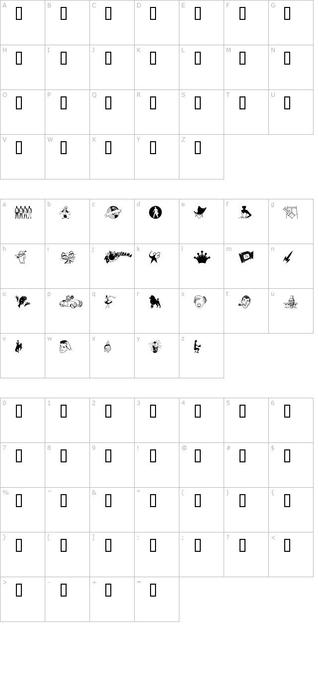 tackoding character map