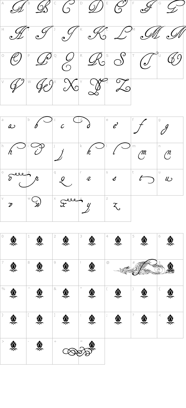 tagettesplus character map