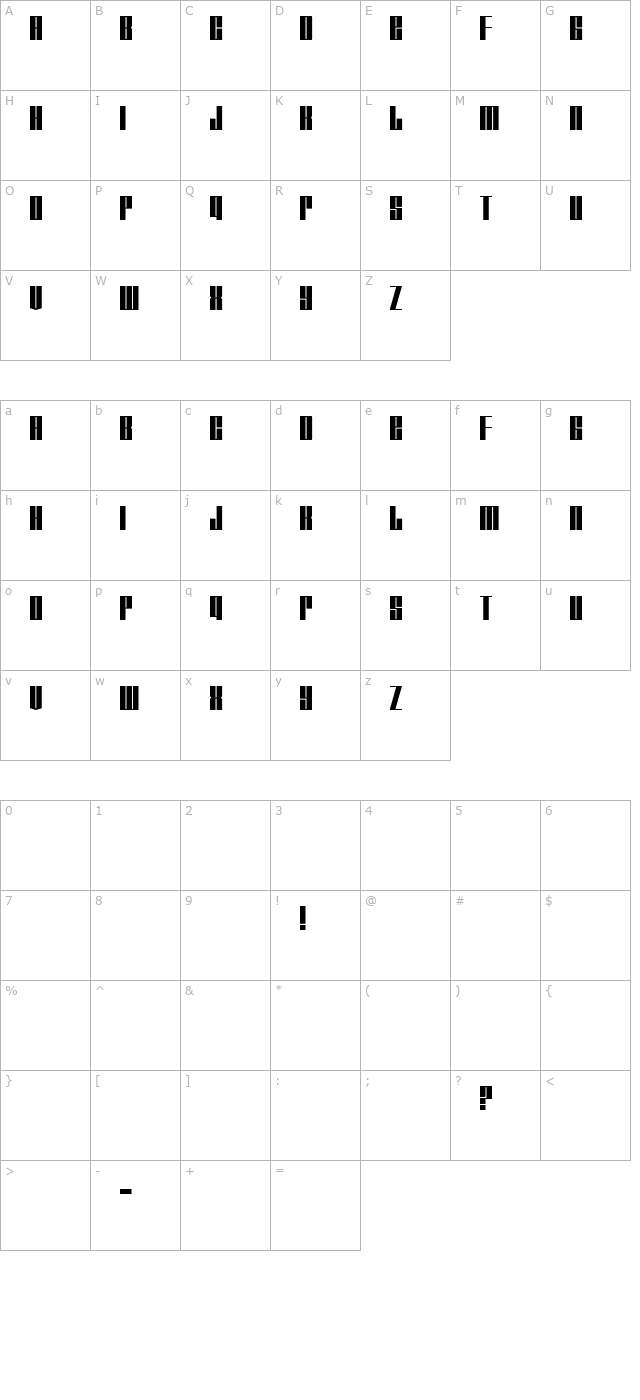 Tagmarker character map