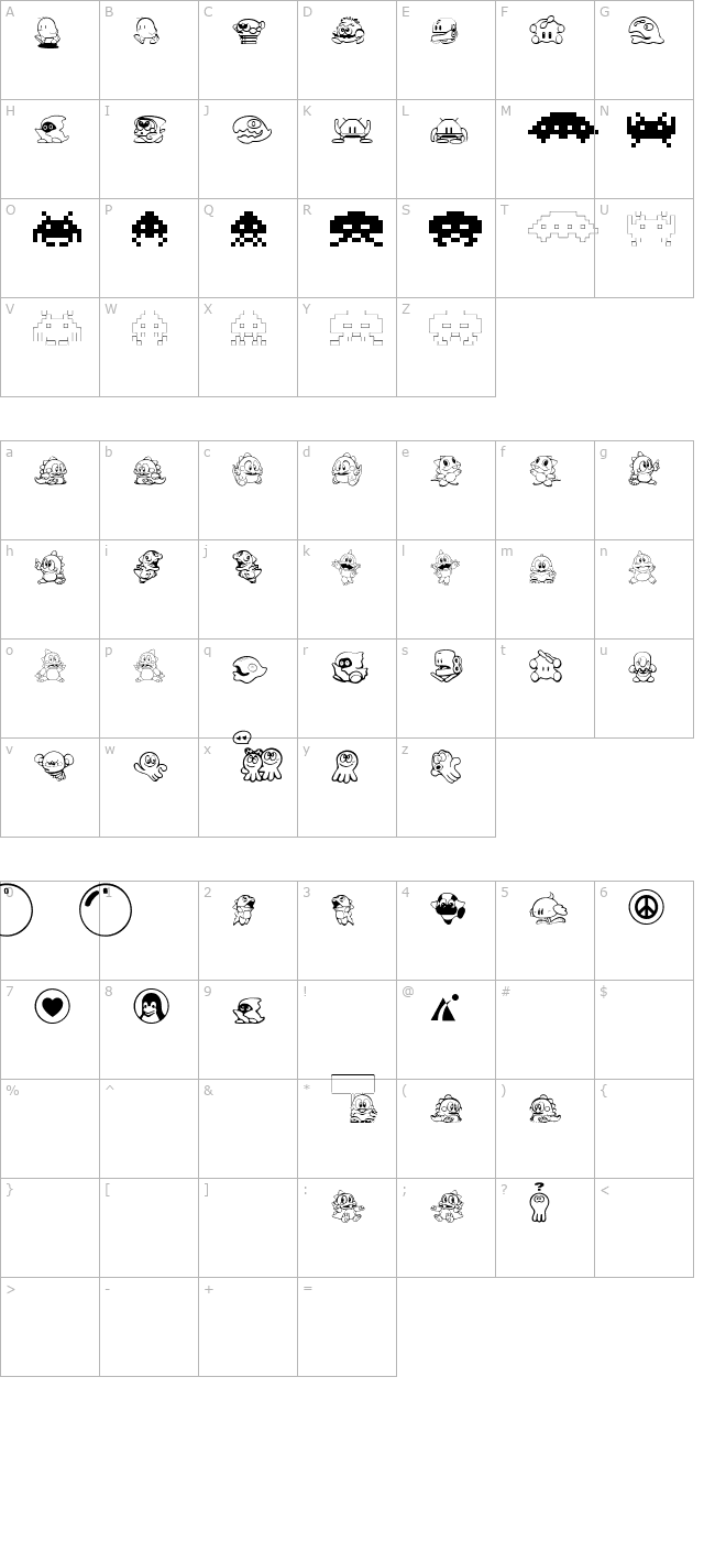 taito-all-stars character map