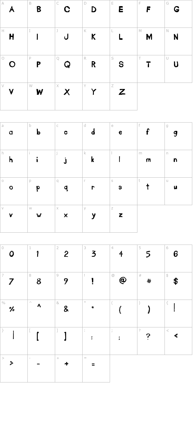 take-out-the-garbage character map