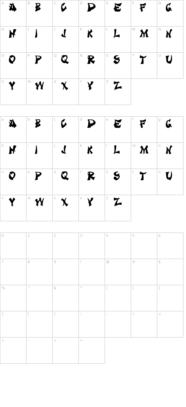 takeout character map