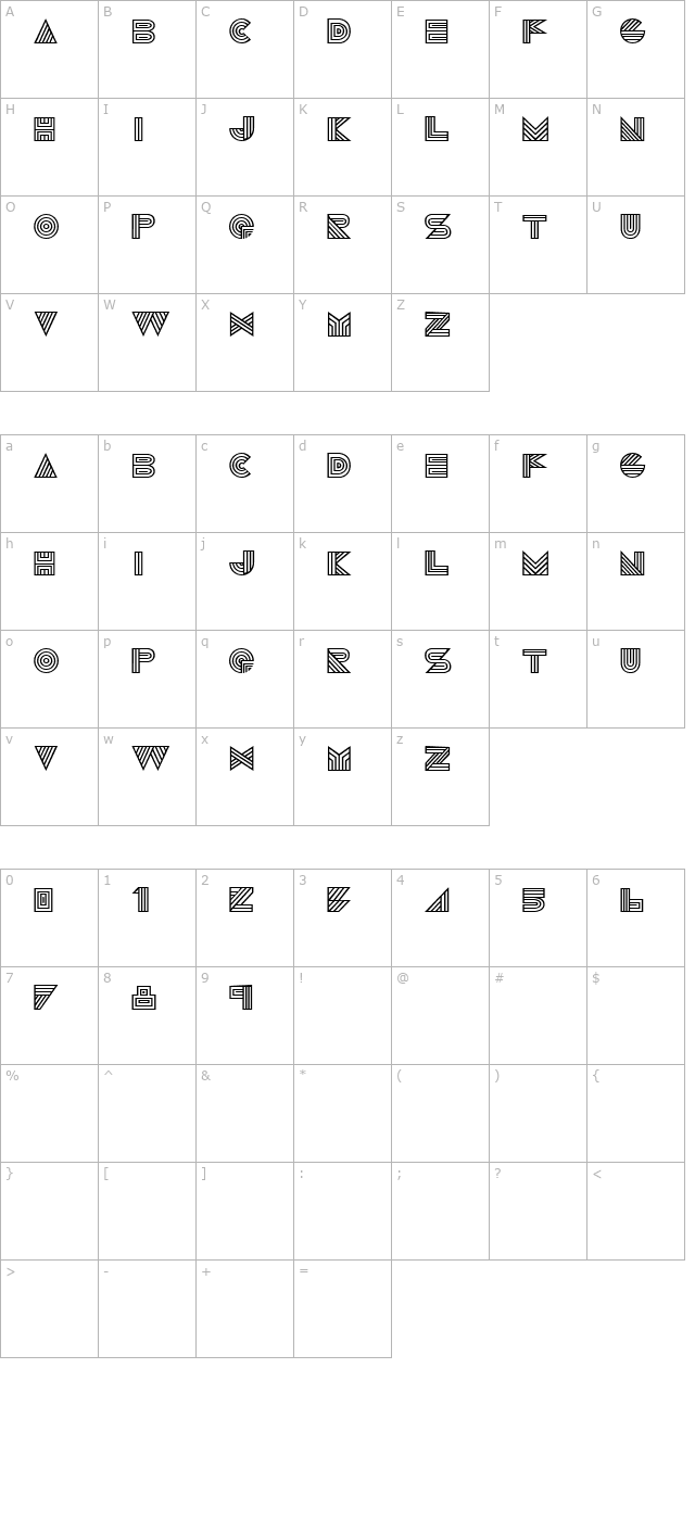 talie character map