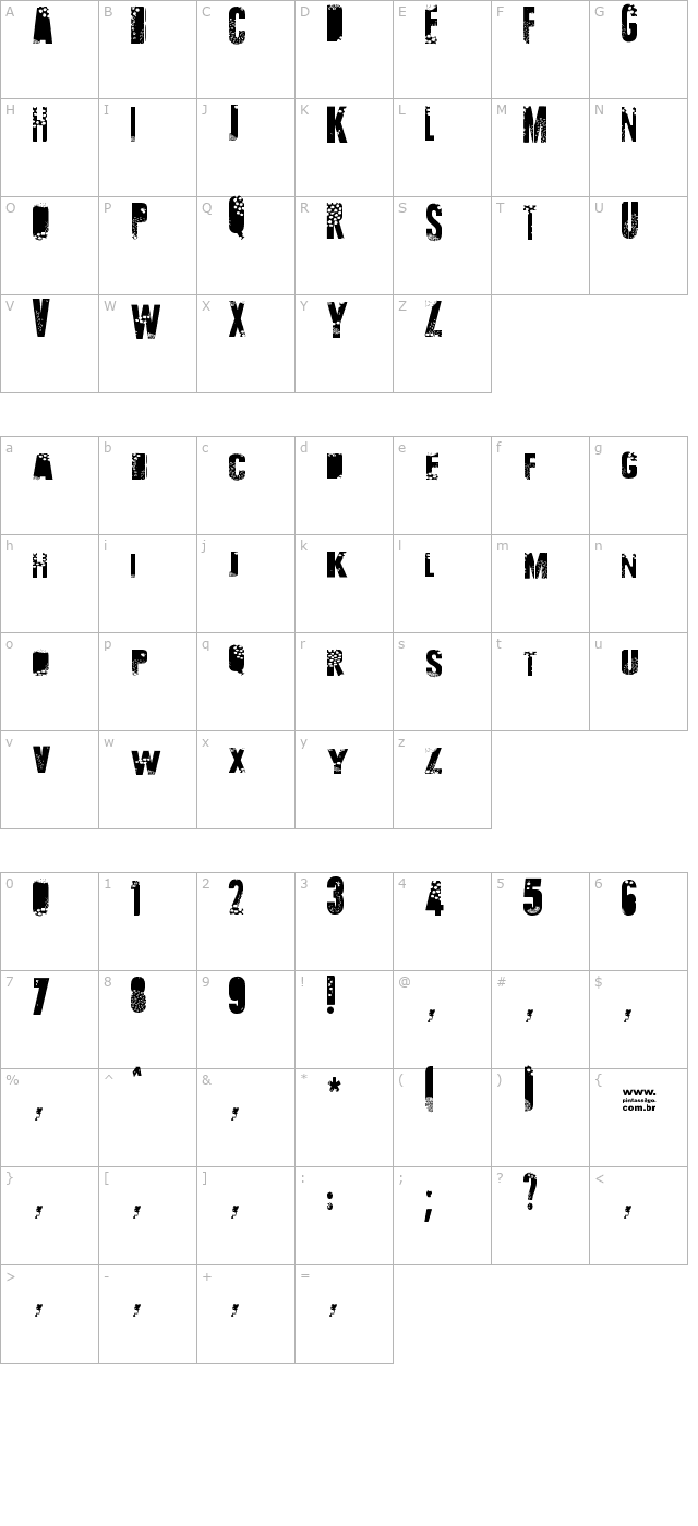 talvez-assim character map