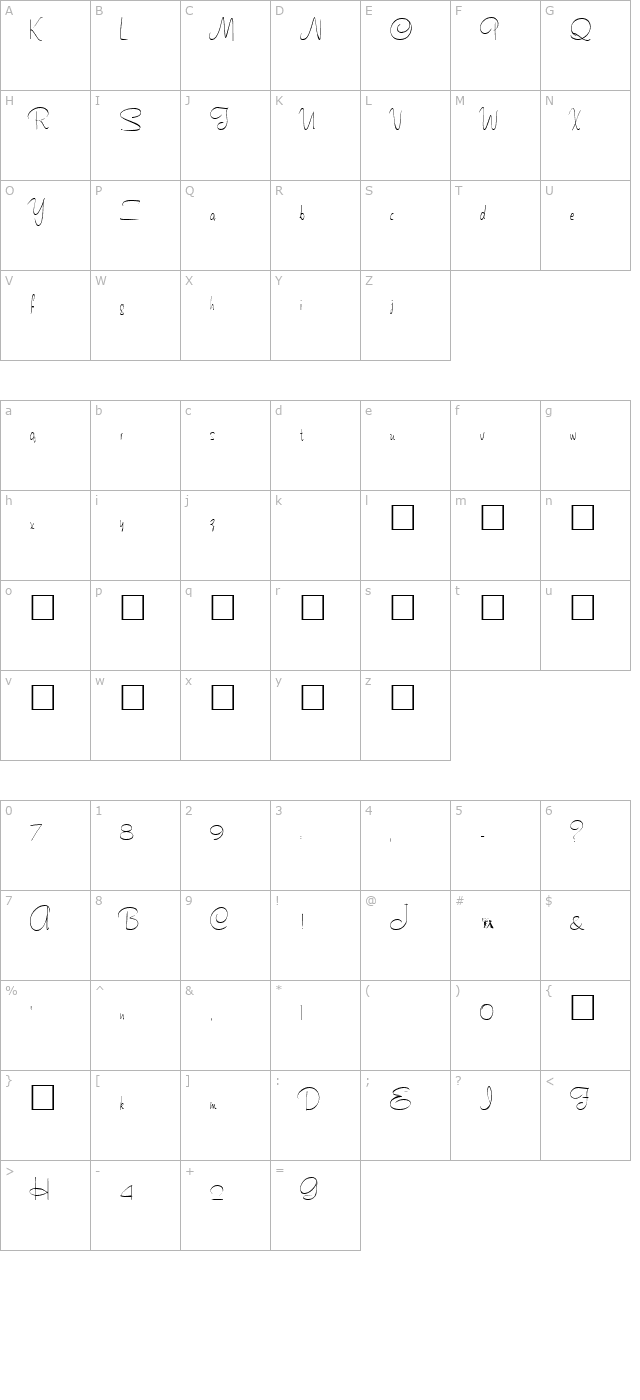 Tamarind character map