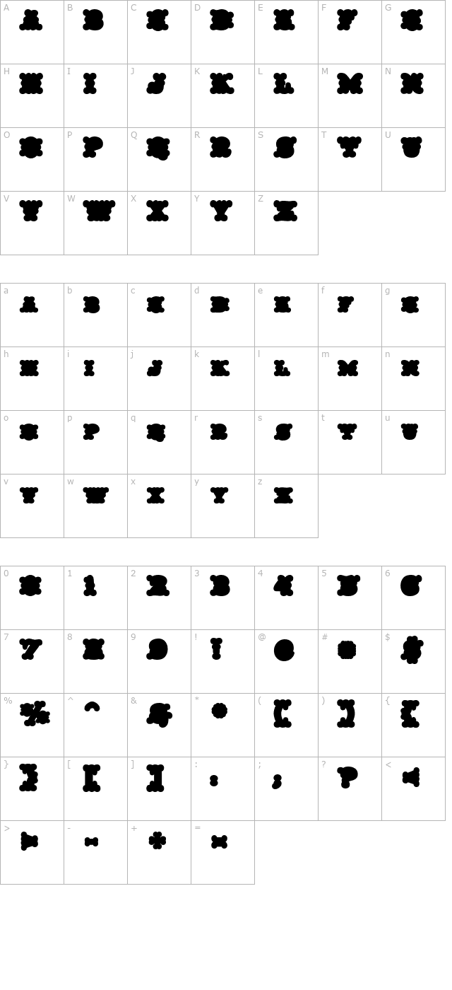 Taqueria Open Fill XL character map