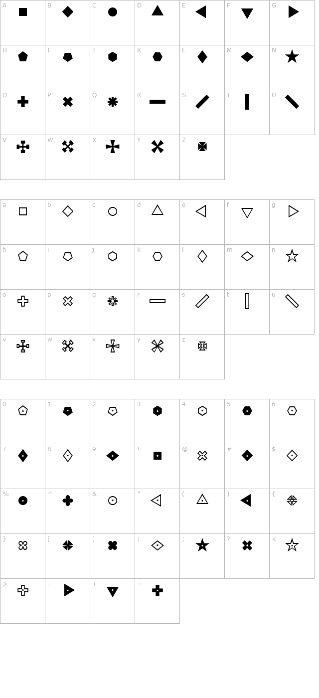 TechGrapha character map