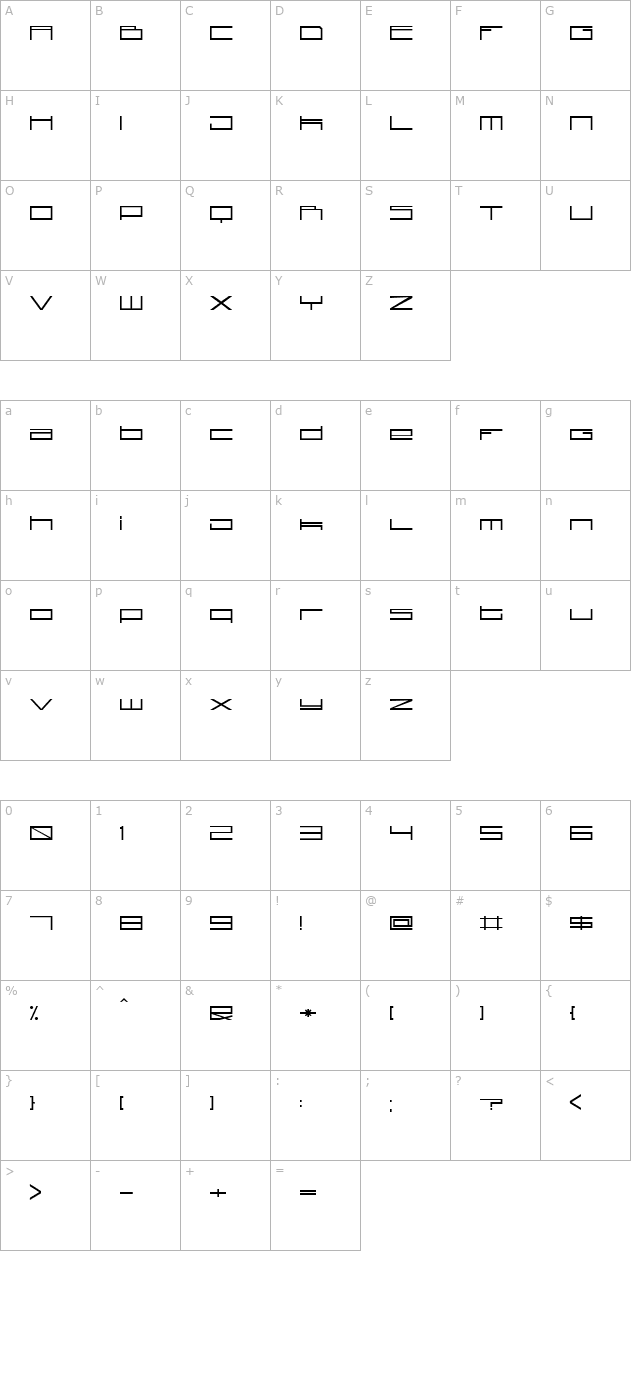 technoid one character map