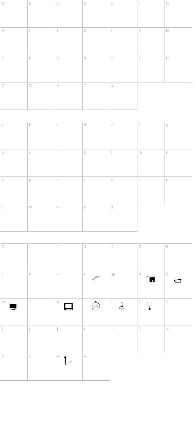 technol-normal character map