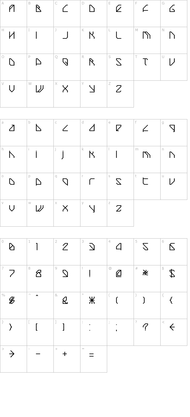 techstepmedium character map