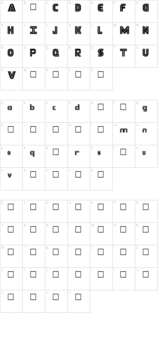 Techtonic character map