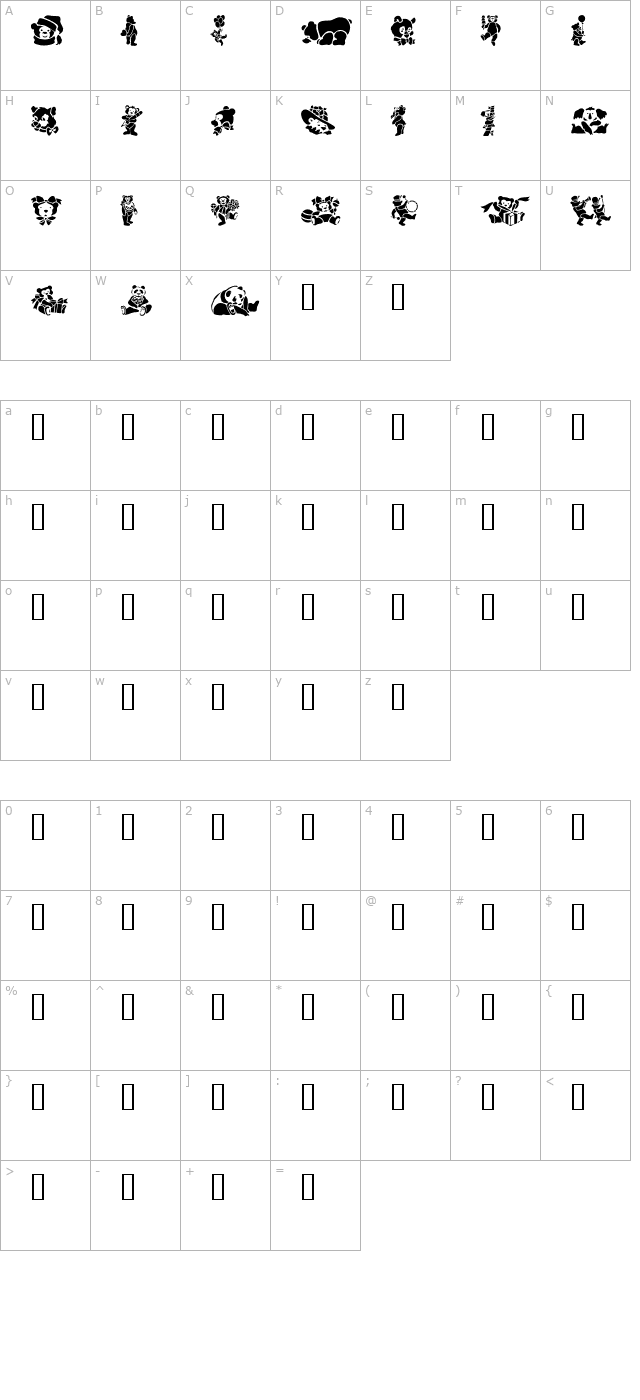 TeddyBears character map