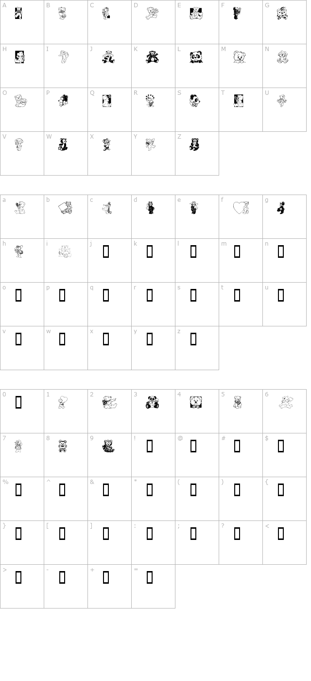 teddyber-v12 character map