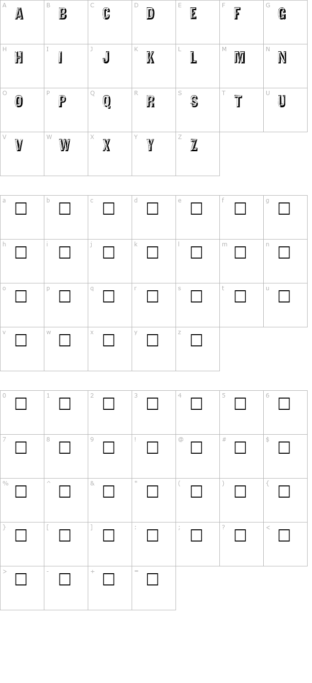 Tejaratchi Regular character map